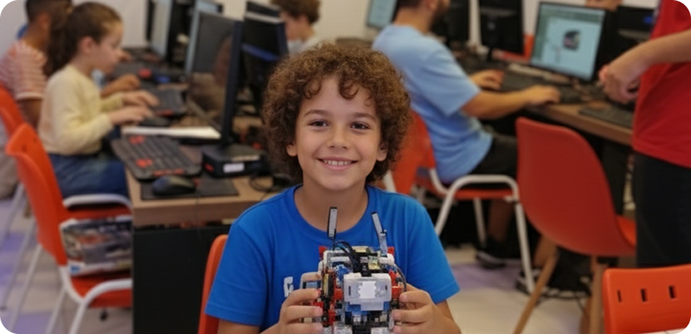 Pai feliz abraçando e dando as mãos ao filho em casa